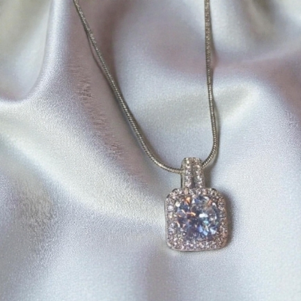 Silver Crystal Pendant with Elegant Design